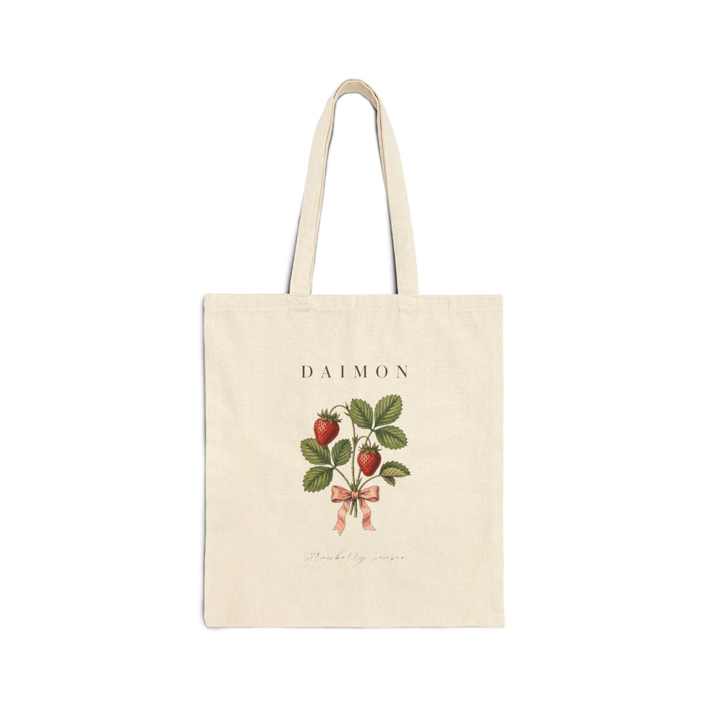 Strawberry Blossom Canvas Tote Bag