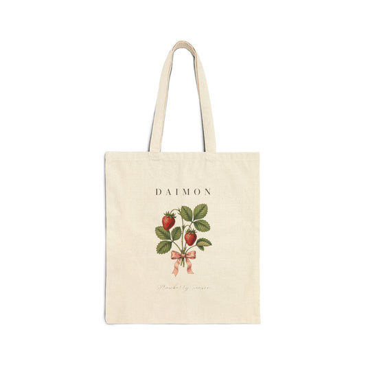 Strawberry Blossom Canvas Tote Bag
