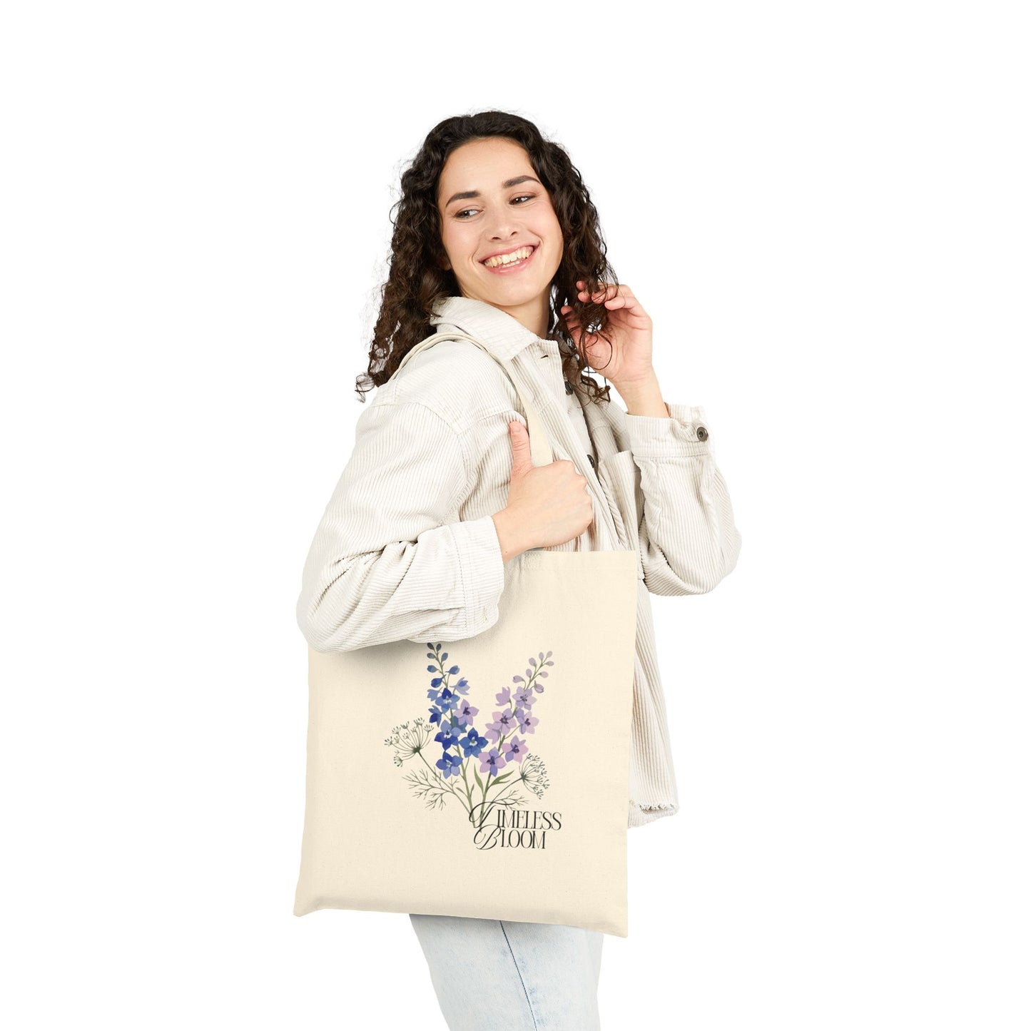 Timeless Bloom Cotton Canvas Tote Bag - Daimon