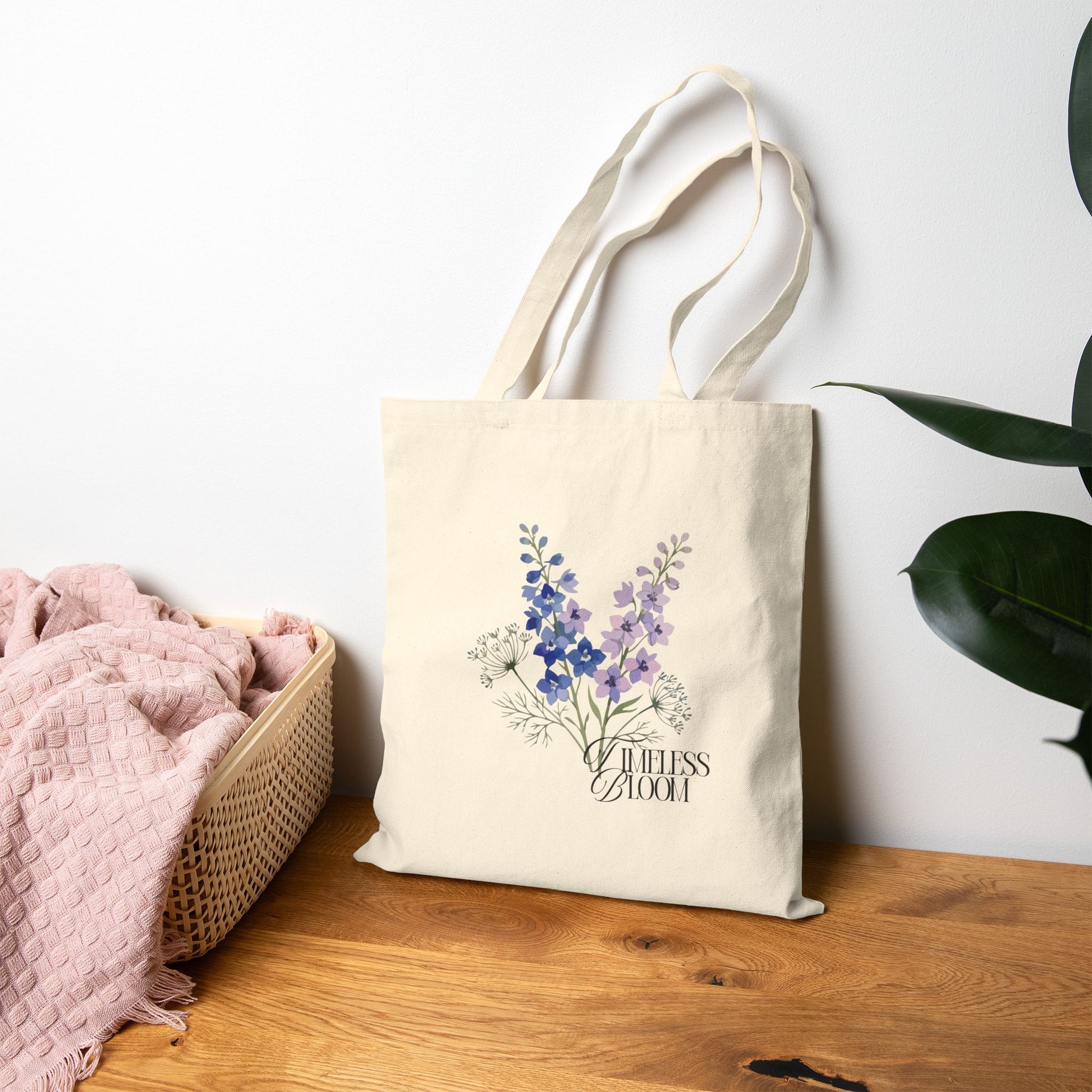 Timeless Bloom Cotton Canvas Tote Bag - Daimon