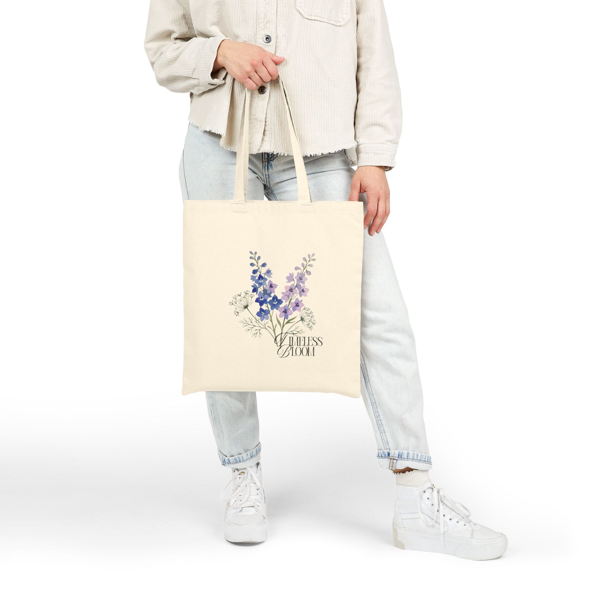 Timeless Bloom Cotton Canvas Tote Bag - Daimon