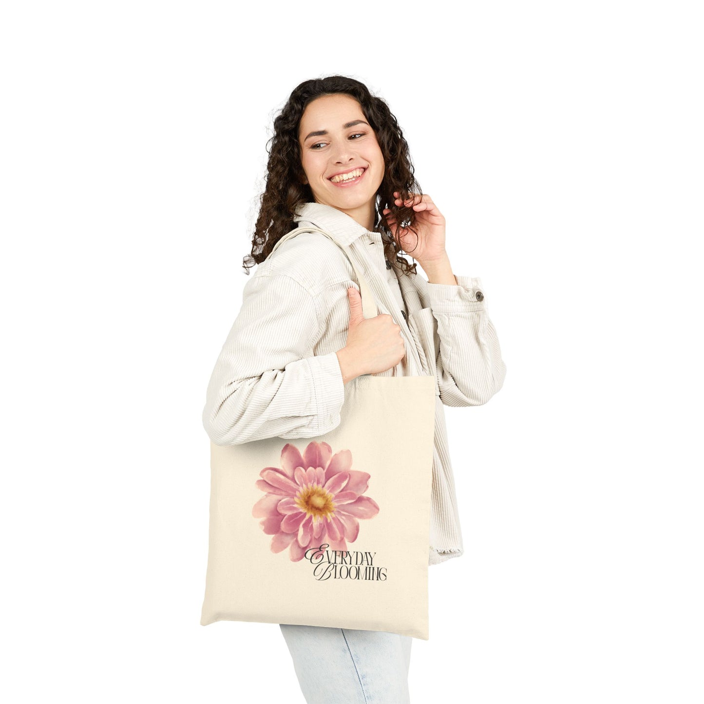 Everyday Blooming Floral Canvas Tote Bag - Daimon